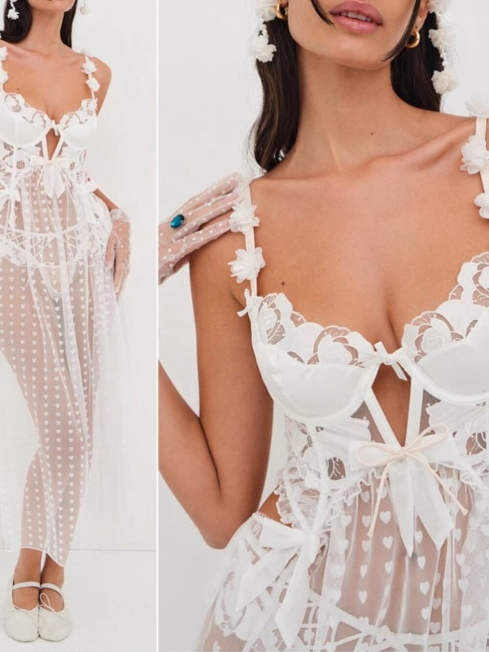 new FOR LOVE AND LEMONS AMORE WEDDING BRIDAL maxi slip dress m